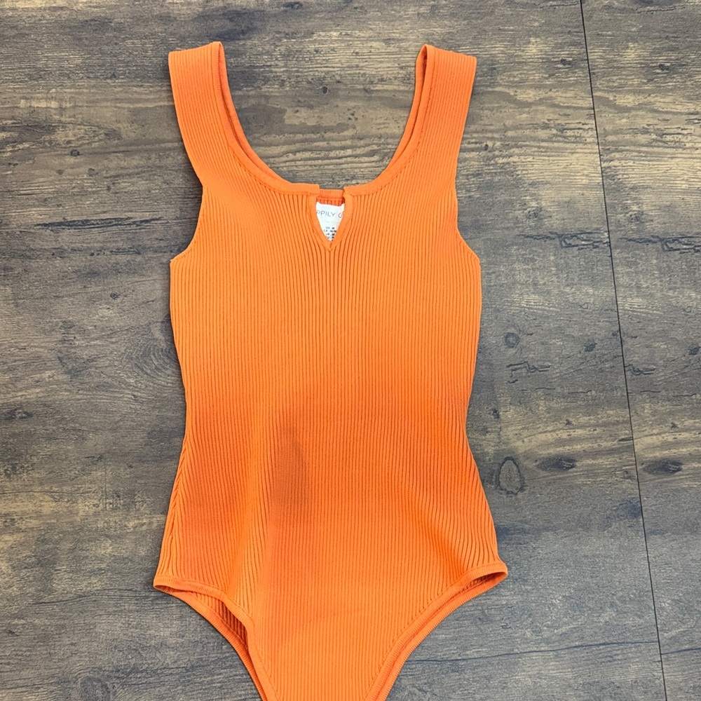 NWT Orange Ribbed Bodysuit